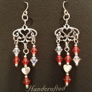 Silver and swarovski crystal earrings